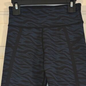 Sweaty Betty Black and Blue Zebra Print Leggings